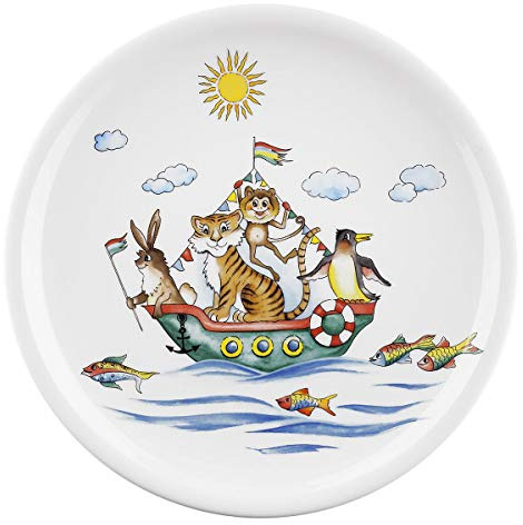 Seltmann 001.728606 Timeless Porzellan Speiseteller, Rund, Compact Kinderserien Dekor, Kinder Motiv, Bunt, 25.5cm Durchmesser