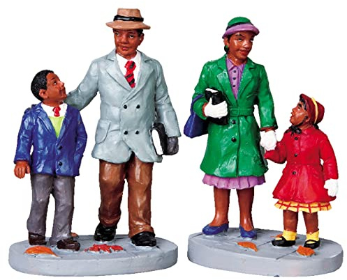 2009 Going to Church Set of 2 African American Christmas Village Figurines
