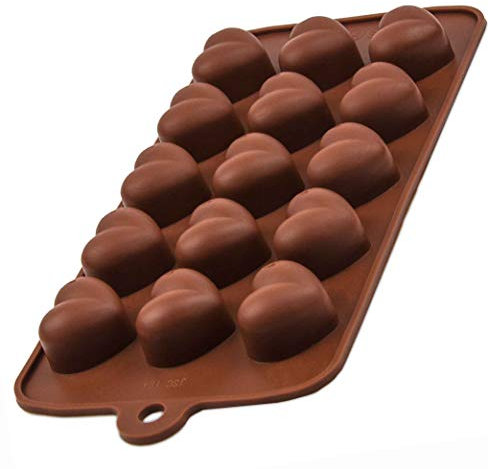 Silicone Mould with 55 Small Hearts For Parties – Ice Cubes, Chocolate, Pralines, Baking Mould, Gift Idea, Pink 15 Herzen