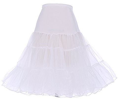 DRESSTELLS Mujeres Cancan 50s Retro Rockabilly Enaguas Miriñaques Faldas Ivory L