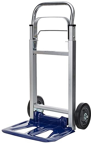 Einhell BT-HT 90 Folding Sack Truck - 90 kg Capacity Aluminium Framed Folding Trolley On Wheels - Folding Hand Truck With Extendable Handle, Multicolor