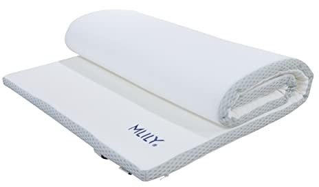 Mlily Ebitop Matratzen Topper, EBI - A 200.4 Traum-Schlaf Visko-Matratzenauflage, viscoelastische Topper 200x200x4 cm, weiß