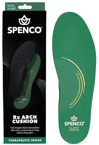 Spenco RX Arch Cushion Full Length Comfort Support Shoe Insoles, -Women's 11-12.5/ -Men's 10-11.5