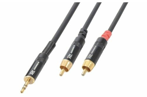 PD Connex 1.5m 3.5mm Stereo Jack to 2x RCA Male Cable - Audio Lead for Home Hi-Fi, Car Stereo, Speaker Systems - Ideal for Connecting Smartphones, Tablets, Laptops to RCA Inputs