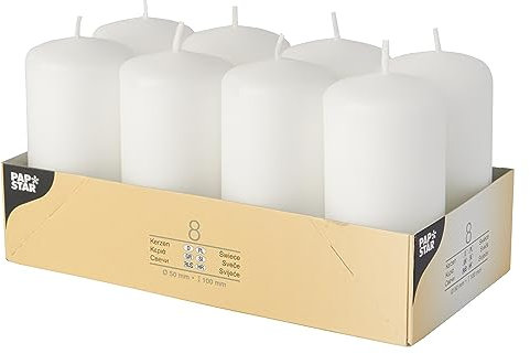 PAPSTAR 17984 Papstar Stumpenkerzen weiß 8St