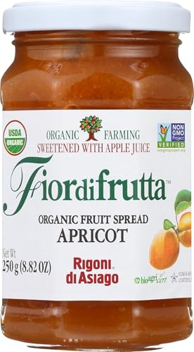 Rigoni di Asiago Fiordifrutta Organic Fruit Spread, Apricot, 8.82 Ounce (Pack of 1)