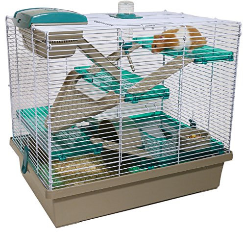 Rosewood Pico Hamster Cage, Extra Large, 5 Tier, with Water Bottle, Food Dish & Exercise Wheel, Teal (50 x 36 x 47 cm)