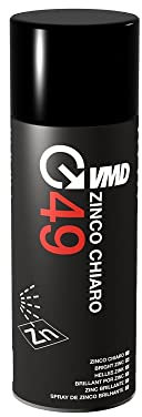 VMD Italia - VMD 49 - Zinco Chiaro Bomboletta Spray, Adatto per Ritocco Professionale di Superfici e Manufatti Zincati, Asciugatura Rapida, Smalto Anti Corrosione, Grigio Chiaro Semi Lucido, 400 ml
