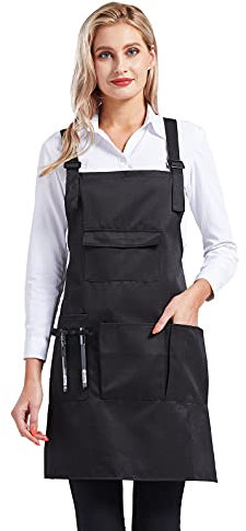 Nanxson Unisex Friseur Schürze Friseurumhang Arbeitsschürze Gartenschürze verstellbare Haare Schneiden Schürze mit Taschen