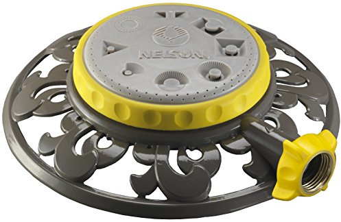 Nelson 50956 Eight-Pattern Spray Cabeza Fija Rociador con Base metálica Decorativa