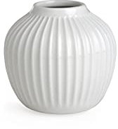Kähler Vase H13 cm Hammershøi dänisches Design für Blumen Handarbeit, Weiss
