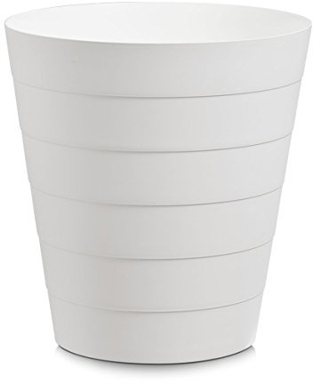Zeller 18107 Abfalleimer, Papierkorb für Büro, Küche, Kinderzimmer, Mülleimer 13,5l, Kunststoff, weiß, ca. 29 x 29 x 30 cm
