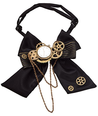 BLESSUME Steampunk Fliege Getriebe Retro Krawatte Vintage Fliege Zahnräder Cosplay