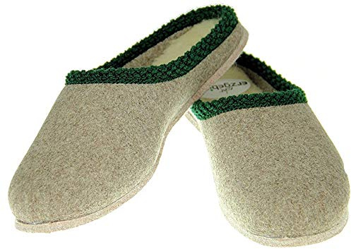 Manfred Seidel Original Erzgebirgische Filzschuhe - Walker-Filzpantoffel (38, Schuhsohle aus Filz (graue Filzsohle))