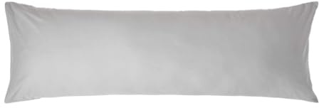 HOMESCAPES Taie de traversin 140 cm en 100% Coton égyptien 200 Fils, Taie d’Oreiller 50x140 cm Coloris Gris