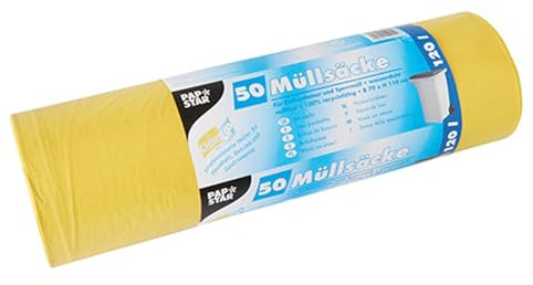 PAPSTAR 200 Müllsäcke, LDPE 120 l 110x70cm gelb