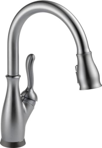 Delta Faucet Leland Single-Handle Touch Kitchen Sink Faucet with Pull Down Sprayer, Touch2O and ShieldSpray Technology, Magnetic Docking Spray Head, Arctic Stainless 9178T-AR-DST