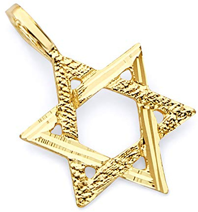 GoldenMine 14k Yellow Gold Star of David Pendant