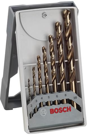 Bosch 7x PRO Stainless Steel HSS-Co Spiralbohrer-Set (für Stahl, Edelstahl, Ø 2,0, 3,0, 4,0, 5,0, 6,0, 8,0, 10,0 mm, Professional Zubehör Bohrmaschine/Schrauber)