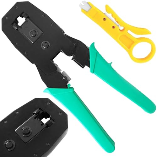Iso Trade Pince à sertir RJ45 mâle RL10 RJ11 RJ12 LAN câble Chaussures Pince Schneider Neuf # 145