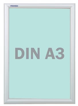 FRANKEN Wechselrahmen Plakatrahmen Security Feuerfest A3, Aluminiumrahmen 25 mm breit, 32,8 x 45,1 x 1,2 cm, BS1802