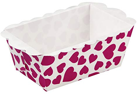 Zenker 43422 Mini-Backförmchen Herz 9x5x3,5cm 8 Stück in weiß/rot, Karton