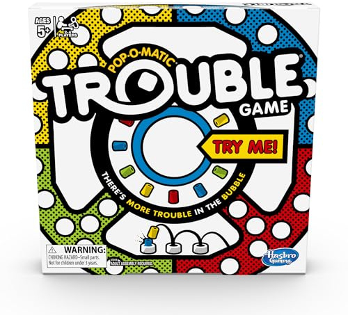 Hasbro Gaming Trouble Board Game for Kids Ages 5 and Up 2-4 Players
