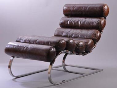 Metronom Relax-Liege Vintage Leder Vintage Cigar Aluminiumgestell