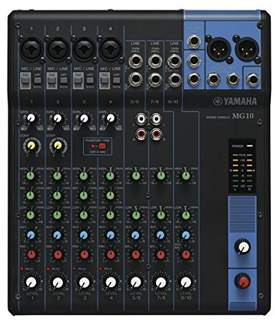 Yamaha MG10 Mixing Console - Compact mixer with 10 input channels and D-PRE mic preamps