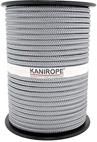 Kanirope® PP Seil Polypropylenseil MULTIBRAID 8mm 100m Farbe Silbergrau (0130) 16x geflochten