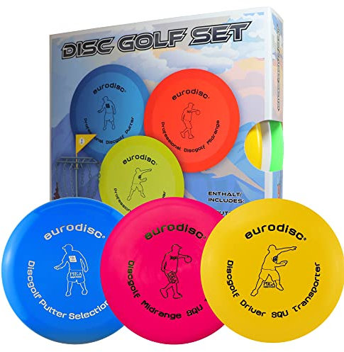 eurodisc Disc-Golf Einsteiger Starter Set, PDGA Approved, Putter Midrange Driver Disc