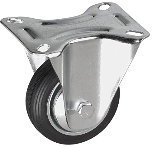 Metafranc Bockrolle Ø 80 mm - 104 x 80 mm Platte - Vollgummi-Rad - Weiche Lauffläche - Rollenlager - 50 kg Tragkraft / Transportrolle / Möbelrolle / Schwerlastrolle / 800620 | Weiche Lauffläche – Rollenlager – 50 kg Tragkraft – Transportrolle – Möbelrolle – Schwerlastrolle – für Möbel