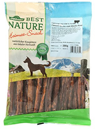 Dehner Best Nature hundmellanmål, godis 100% naturlig/låg fetthalt, även för överviktiga hundar, köttpinnar från Weiderind, 200 g