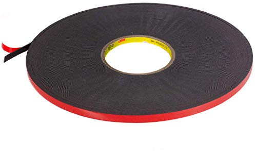 3M doppelseitiges Klebeband extra stark klebend schwarz Auto Spiegel Montage Klebestreifen Klebepads Kleber Klebepunkte Ronden 7,5mm x 33m 1 Rolle