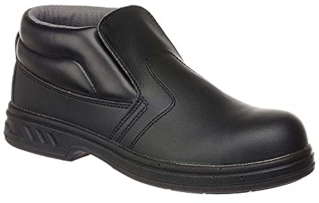 Portwest Bota Steelite Slip On S2, Tamaño: 43, Color: Negro, FW83BKR43