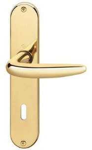 HOPPE Langschild Türdrückergarnitur für den Wohnbereich Messing poliert Resista® Atlanta M1530/302 BB - Garnitur