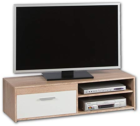 Gemma Lowboard TV-Board in Sonoma Eiche Optik Weiß 120 x 32 x 38 cm (B/H/T)