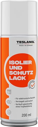 TESLANOL 26027 Isolierspray Schutzlack Spray für elektronische Bauteile / Versiegelung & Isolierung für Leiterplatten & Spulen / Sprüh Lack / Lackspray Dose 200ml