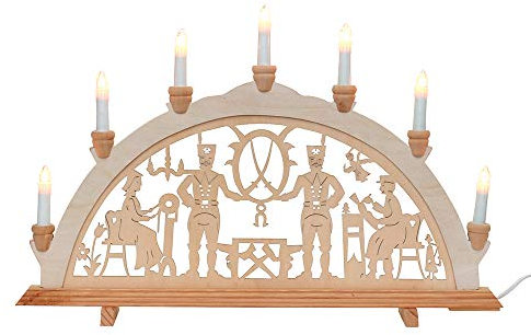 Splendido arco decorativo, a 7/10 luci, circa59 x 4 x 37 cm, Bergleute, 7-flammig