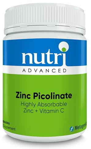 Metagenics Zinc Picolinate - for Immune System, Skin, Vision & Bones - with Vitamin C - 90 Capsules
