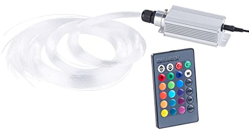 Lunartec Glasfaser Licht: Glasfaser-RGB-LED-Sternenhimmel mit Fernbedienung und 200 Lichtfasern (LED Sternenhimmel Komplettset, Beleuchtung, Set)