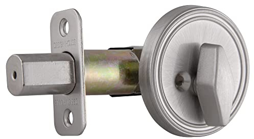 Design House 750836 2-3/8-inch Backset Single Sided Deadbolt with Turn-Button Interior, Satin Nickel
