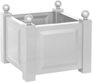 KHW 11222 Pflanzkasten quadratisch, 43 cm lang, 43 cm breit, 40 hoch, weiß