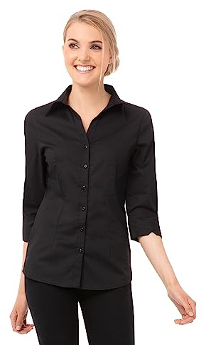 Chef Works Women's Finesse Shirt, Black, X-Small