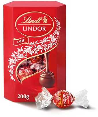 Lindt Lindor Praline di Cioccolato al Latte 16 Cioccolatini, Confezione 200g