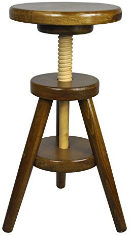 Magnetic Mobel® Hocker Massiv Schemel Stuhl Sitzmöbel Buche Drehhocker Barhocke 52-70cm (Eiche)