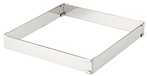 Piazza 306101 Cadre extensible en acier inoxydable, 57 cm de longueur, 56 cm de largeur, 4 cm de hauteur