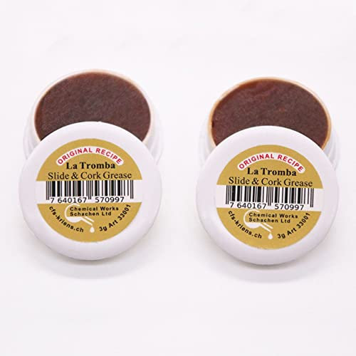 2 x La Tromba Stimmzugfett (Made in Switzerland) + Poliertuch Mikrofaser für Trompete - Set 2+1