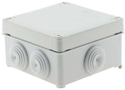 Zenitech - Quadratische Wasserdichte Box 100x100x50mm - Kunststoff - IP55, Klappdeckel, Einfache Kabelzuführung - Ideal für Außenprojekte, 1/4 Drehbefestigung - 80mm Seite - Grau