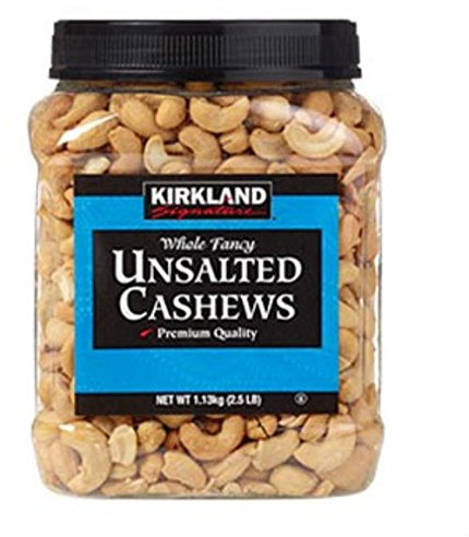Kirkland Signature Unsalted & Roasted Cashews, 1.13kg